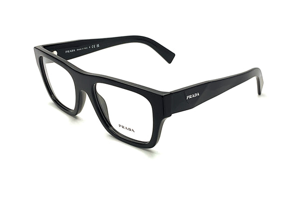 Prada VPR 20H 7JS 1O1 Sunglasses Eyeglasses Black Snakeskin Pattern Rectangular Prada VPR 07H 1AB-1O1 Black Rectangle Eyeglasses Frames 52  main image 3