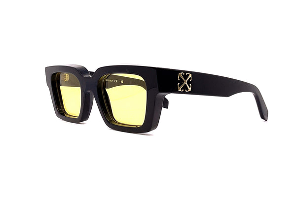 Off-White Black Sunglasses with Gold Accent Logo Temple OFF-WHITE Mari Rectangular Frame Sunglasses Black/Gold  main image 3