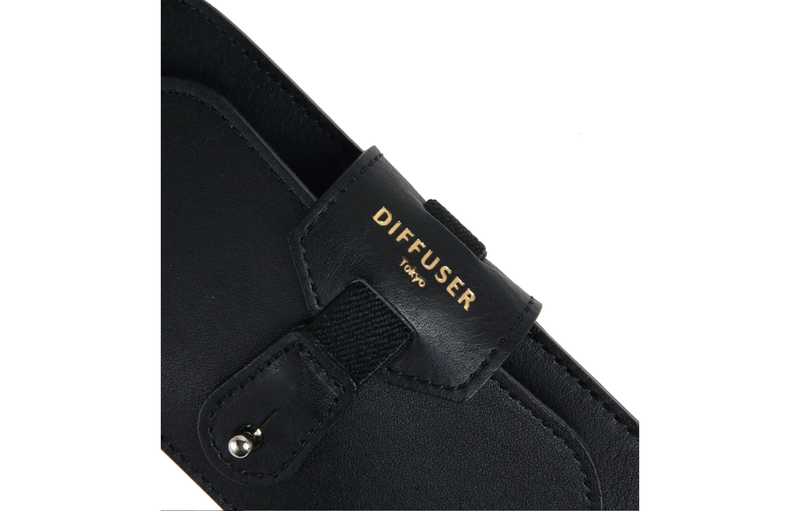 Diffuser - Oil Leather Smart Eyewear Case - Black & Black