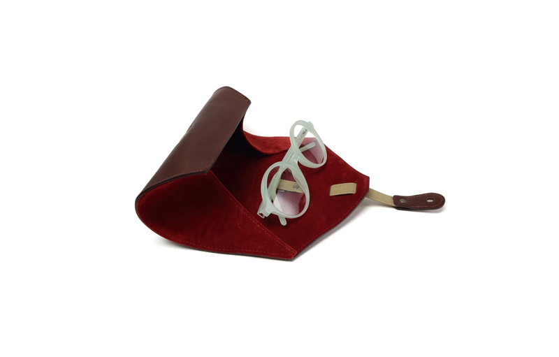 Diffuser - Oil Leather Roll Case - Dark Brown & Red