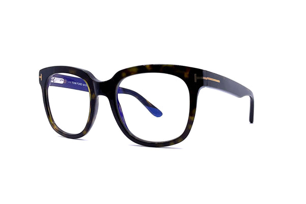 Tom Ford - Blue Block Large Opticals TF5537-B (Shiny Dark Havana