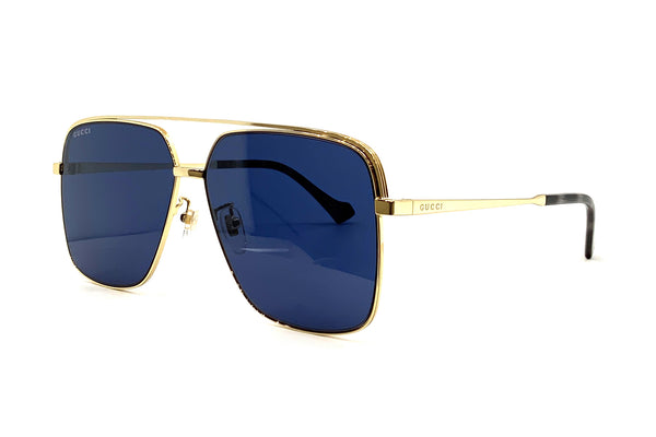 Gucci GG1099SA 002 Aviator Sunglasses - Gold\\Blue Gucci GG1099SA Aviator Sunglasses | EyeOns.com main image 4