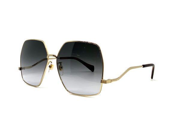 Gucci Gold Geometric Grey Gradient Sunglasses GG1005S 002 Gucci Women main image 2