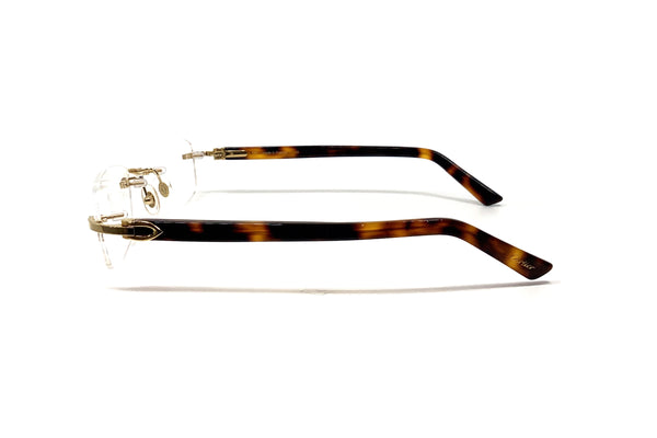 Cartier ct0099o gold hot sale rimless men eyeglasses