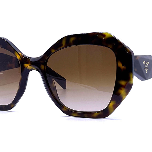 Prada Women’s SPR16R Sunglasses – Tortoise Brown Frame Prada Brown Gradient Tortoise Frame SPR 16R Hexagonal  main image 2