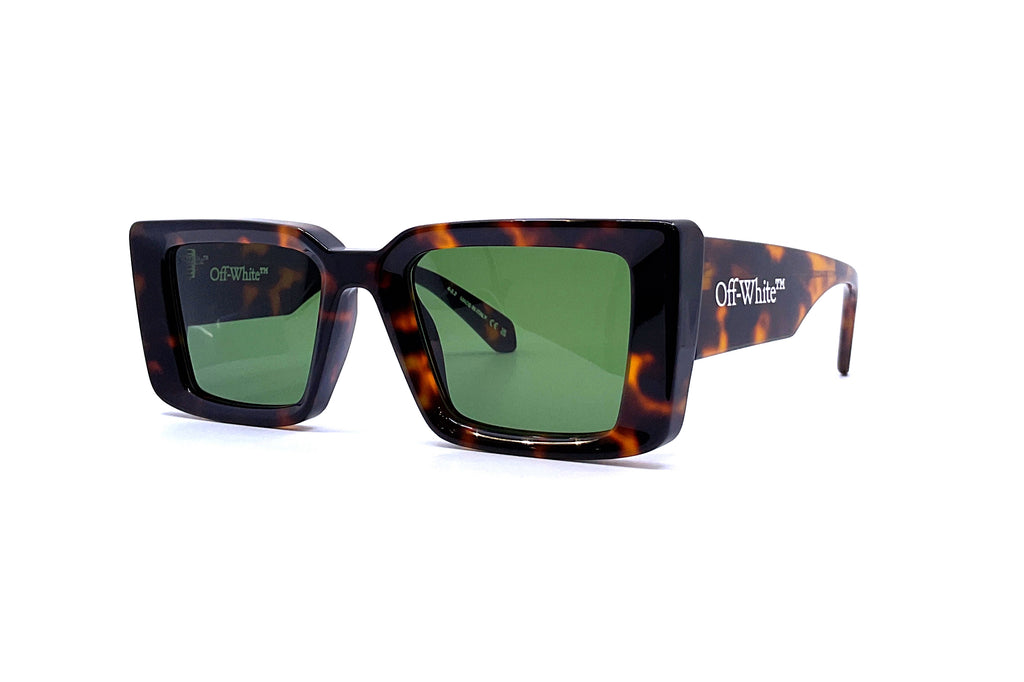 NEW OFF-WHITE SUNGLASSES, OFF-WHITE SAVANNAH HAVANA GREEN UNISEX EYEWEAR NEW OFF-WHITE SAVANNAH AF 16055 HAVANA SUNGLASSES SQUARE  main image 2