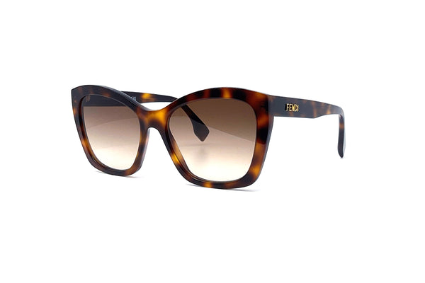 Fendi Lettering Havana Cat Eye Sunglasses