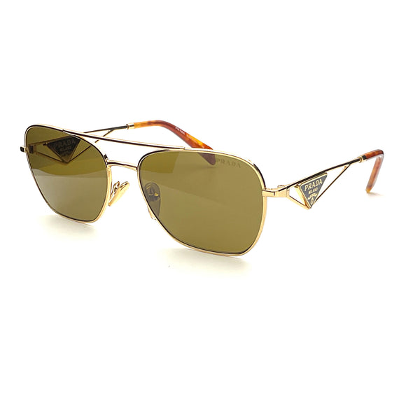 【値下げ】PRADA プラダ SPR A50サングラス 三角ロゴ ゴールド Prada - SPR A50 (Gold | Brown) – Good See Co.