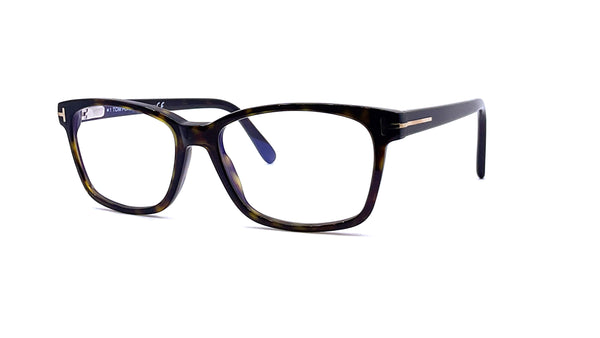 Tom Ford - Blue Block Classical Rectangular Opticals TF5713-B (Shiny Dark Havana)