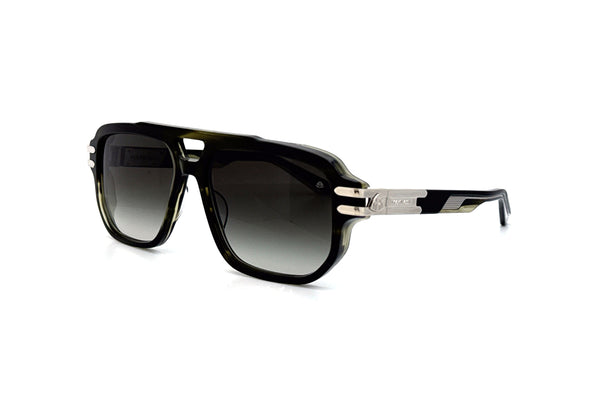 Maybach Eyewear - The Hustler I (Palladium Plated / Black / Olive Black Marbled | Blue Grey Gradient)