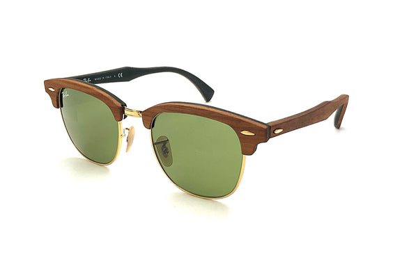 Ray-Ban - Clubmaster Wood (Matte Rubber Black | G-15 Green)