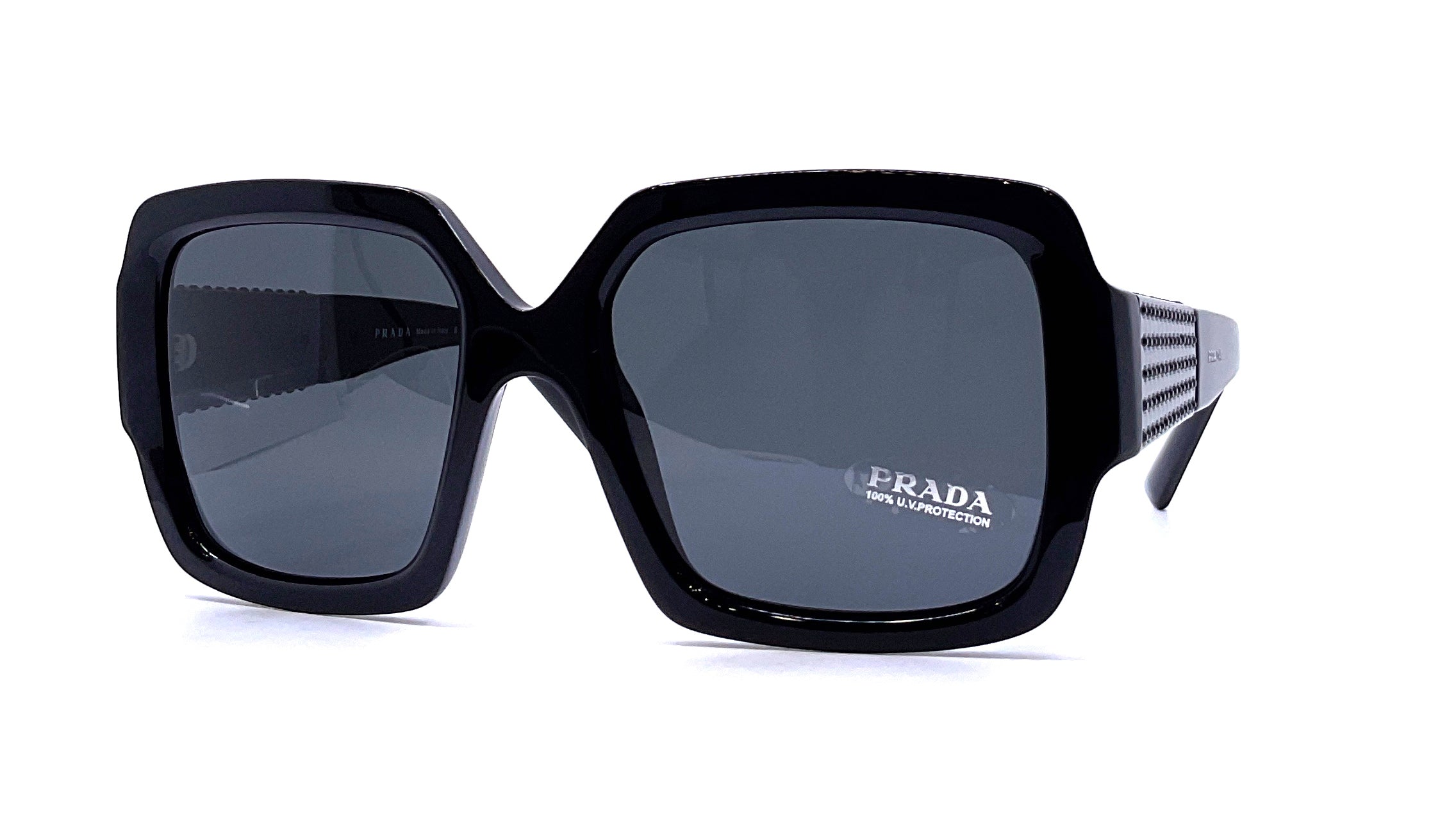 PRADA ブラック ビスチェ 40 Prada - Black Spiral Leg Detail Sunglasses | Current Boutique