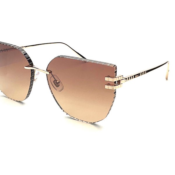 NWT Chopard SCHL02V-300K Gold & Rectangle 54mm Sunglasses CHOPARD SCHL02V 300K Sunglasses Green Frame Gold Green  main image 4