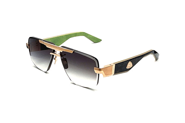 Maybach Eyewear - The President II (18k Solid Rose Gold | Mystic Black Madrone/Maple/Green Pear Madrone | Blue/Grey Gradient)