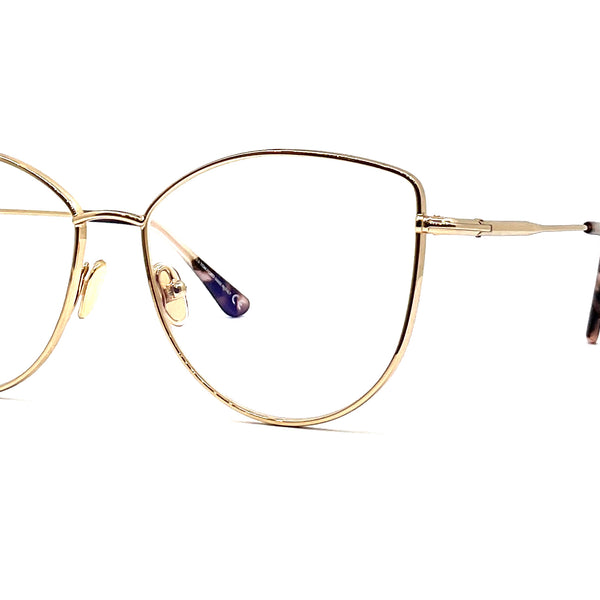Tom Ford - Blue Block Soft Cat Eye Opticals TF5667-B (Gold