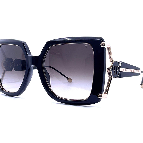 PHILIPP PLEIN スクエアフレムサンクラス SPP121S 0700 SPP121S sunglasses Glossy Black | SmartBuyGlasses US
