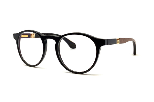 Maybach Eyewear - The Honest II (22k Mellow Gold Plated | Black/22k Mellow Gold Plated/Karelian Birch Burr/Ebony | Clear)