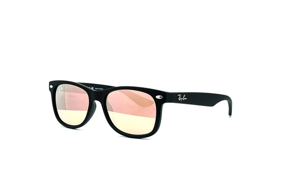 Ray-Ban - New Wayfarer Kids (Rubber Black | Orange Mirror Pink)