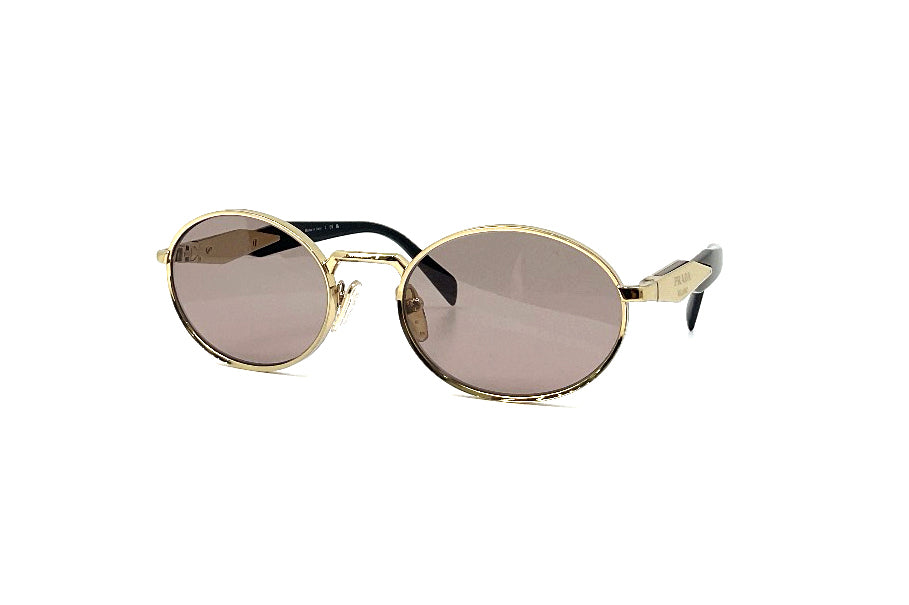 【極美品】PRADA sunglasses gold brown logo Prada Eyewear logo-engraved Sunglasses | Gold | FARFETCH