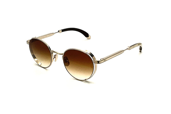Maybach Eyewear - The Boulevard I (18k Champagne Gold | White Burr/Ebony | Light Bronze Gradient)