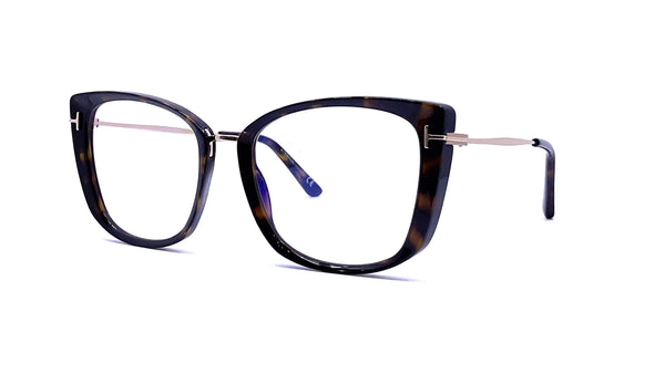 Tom Ford - Blue Block Cat Eye Opticals TF5816-B (Shiny Dark Havana)