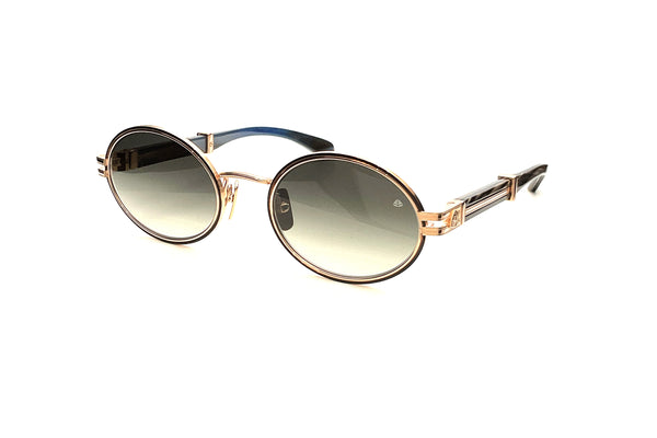 Maybach Eyewear - The Producer I (18k Solid Rose Gold/Black Lacquer | Black Marbled/Blue Ocean | Blue/Grey Gradient)