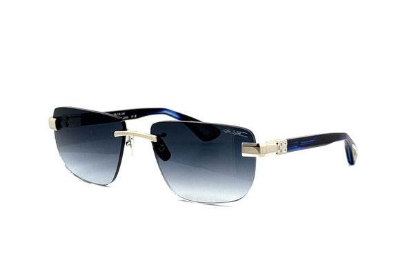BUGATTI - 36H (Sterling Silver/Black Blue Swirl Acetate | Grey Gradient Lens)