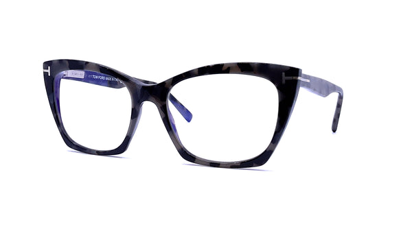 Tom Ford - Blue Block Cat Eye Opticals TF5709-B (Black Havana)