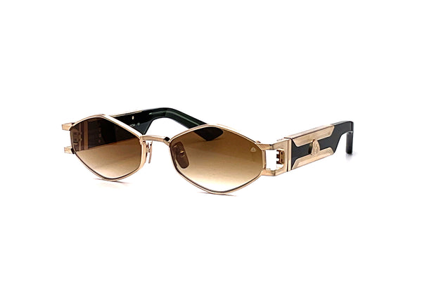 Maybach Eyewear - The Drive II (22k Mellow Gold Plated | Dark Jade | Light Bronze Gradient)