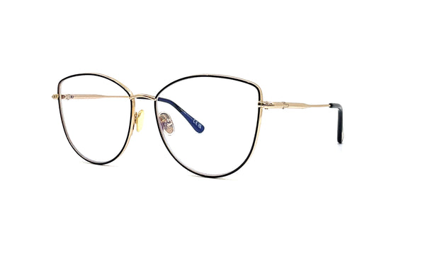 Tom Ford - Blue Block Soft Cat Eye Opticals TF5667-B (Black/Gold)
