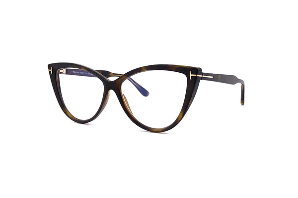 Tom Ford - Blue Block Cat Eye Opticals TF5843-B (Matte Dark Havana)