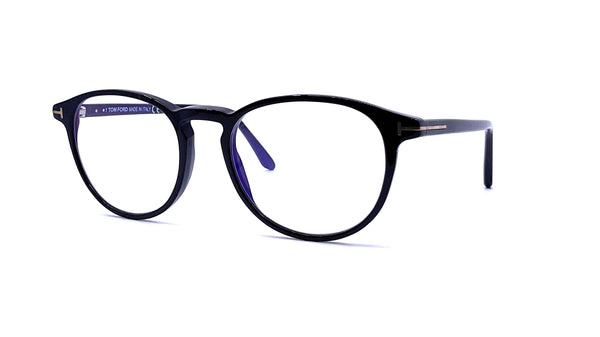 Tom Ford - Blue Block Round Opticals TF5803-B (Shiny Black)