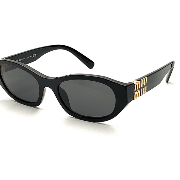 MIU MIU ミュウミュウ サングラス SMU A03 ブラックゴールドロゴ Miu Miu - SMU A03 (Black) – Good See Co.