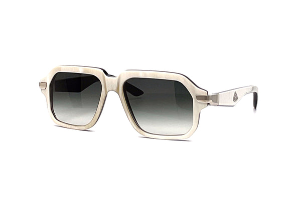 Maybach Eyewear - The Edge I (Palladium Plated | White Marble/Black | Blue/Grey Gradient)