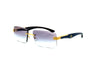 Maybach Eyewear - The Artist III (24k Gold Plated | Royal Blue Tulip/Ebony | Light Blue Gradient)