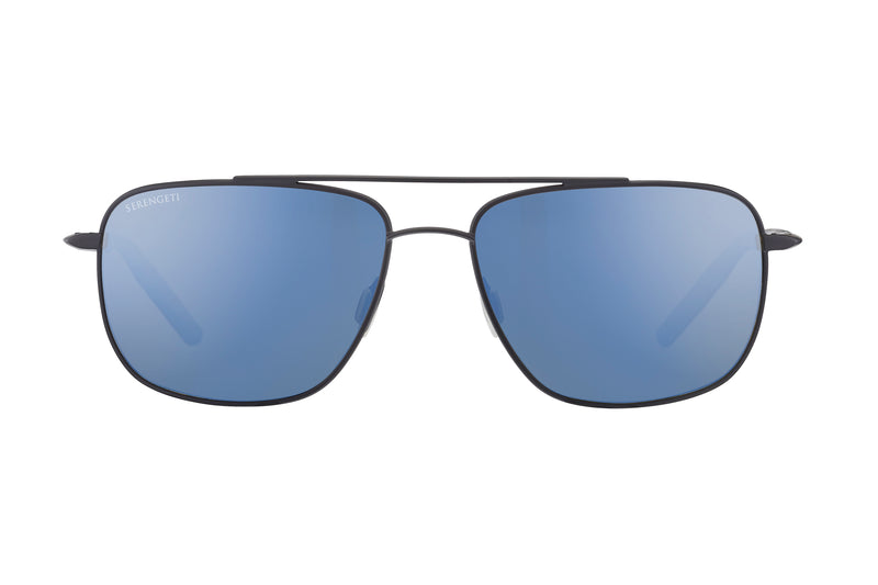 Serengeti - Tellaro (Matte Black with Blue Inside Temple Tips)