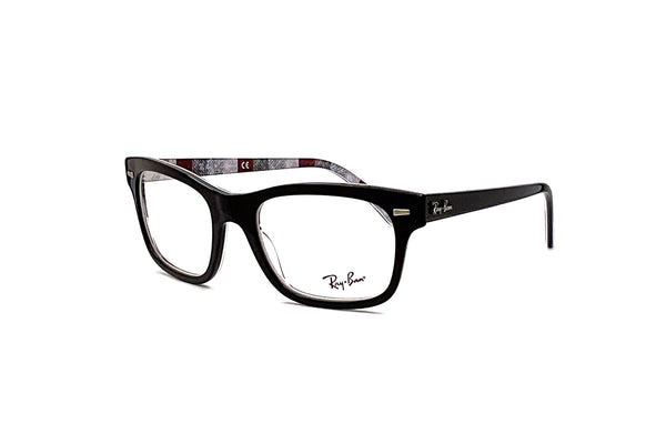 Ray-Ban - RB5383 (Black On Chevron Grey/Burgundy)