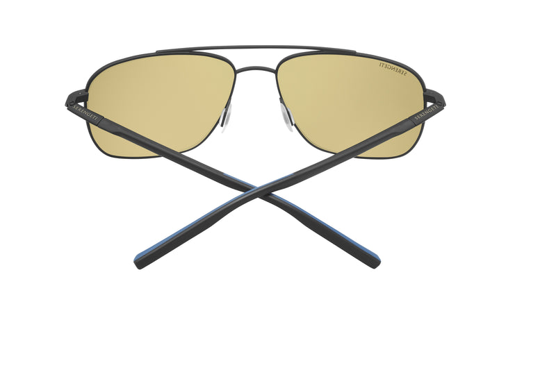 Serengeti - Tellaro (Matte Black with Blue Inside Temple Tips)
