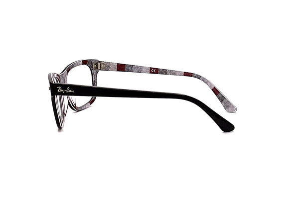 Ray-Ban - RB5383 (Black On Chevron Grey/Burgundy)