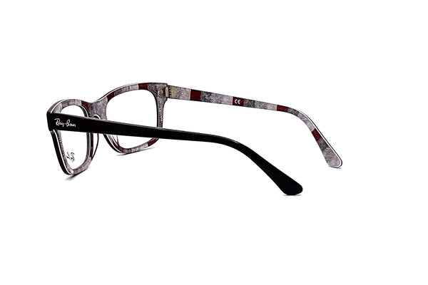 Ray-Ban - RB5383 (Black On Chevron Grey/Burgundy)