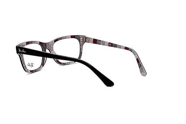 Ray-Ban - RB5383 (Black On Chevron Grey/Burgundy)