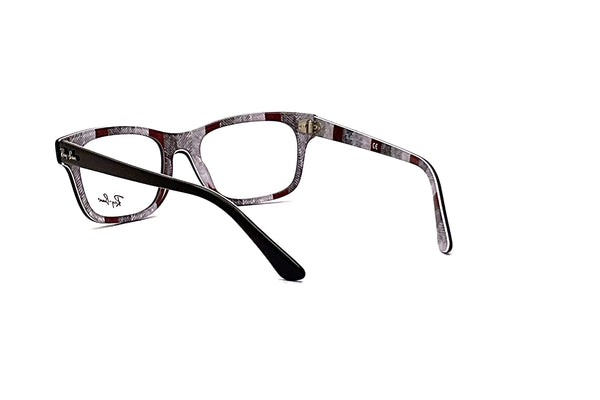 Ray-Ban - RB5383 (Black On Chevron Grey/Burgundy)