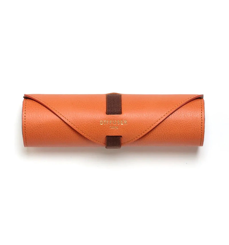 DIFFUSER メガネケース Orange & Black Diffuser Tokyo - Shrink Leather Roll Case – Good See Co.