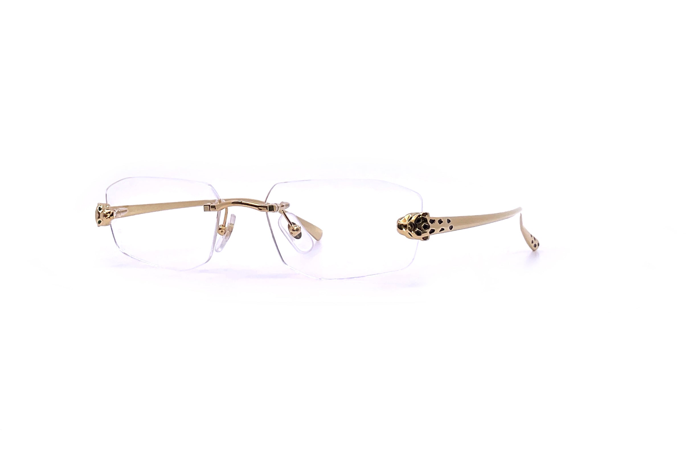 メガネ Cartier Cartier - CT0154O - 002 gold gold transparent Cartier Oval Half Rim Eyeglasses CT0154O 002 Gold Metal