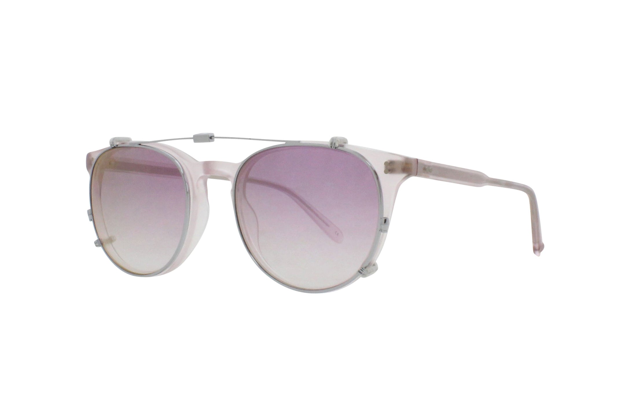Garrett Leight - Milwood Clip (Silver | Lilac Pastel Mirror