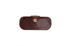 Diffuser Tokyo - Oil Leather Smart Eyewear Case - Dark Brown & Red