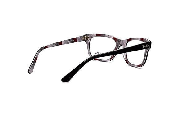 Ray-Ban - RB5383 (Black On Chevron Grey/Burgundy)