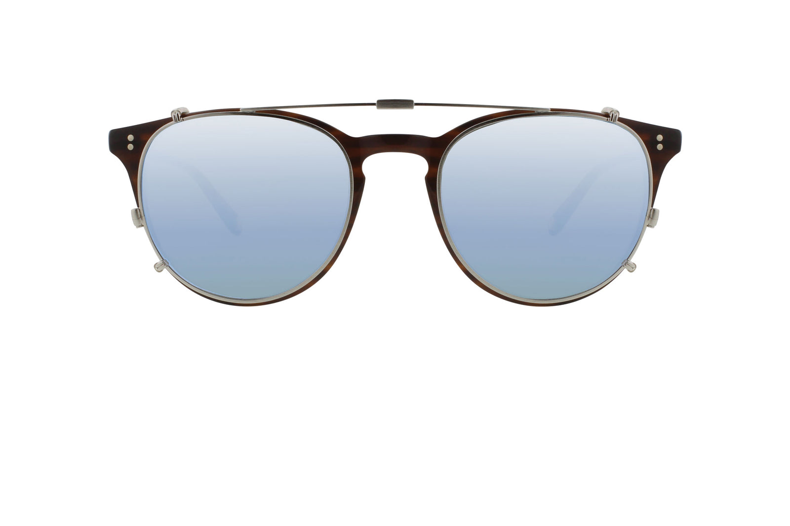 Garrett Leight - Milwood Clip (Brushed Silver | Pastel Blue Mirror