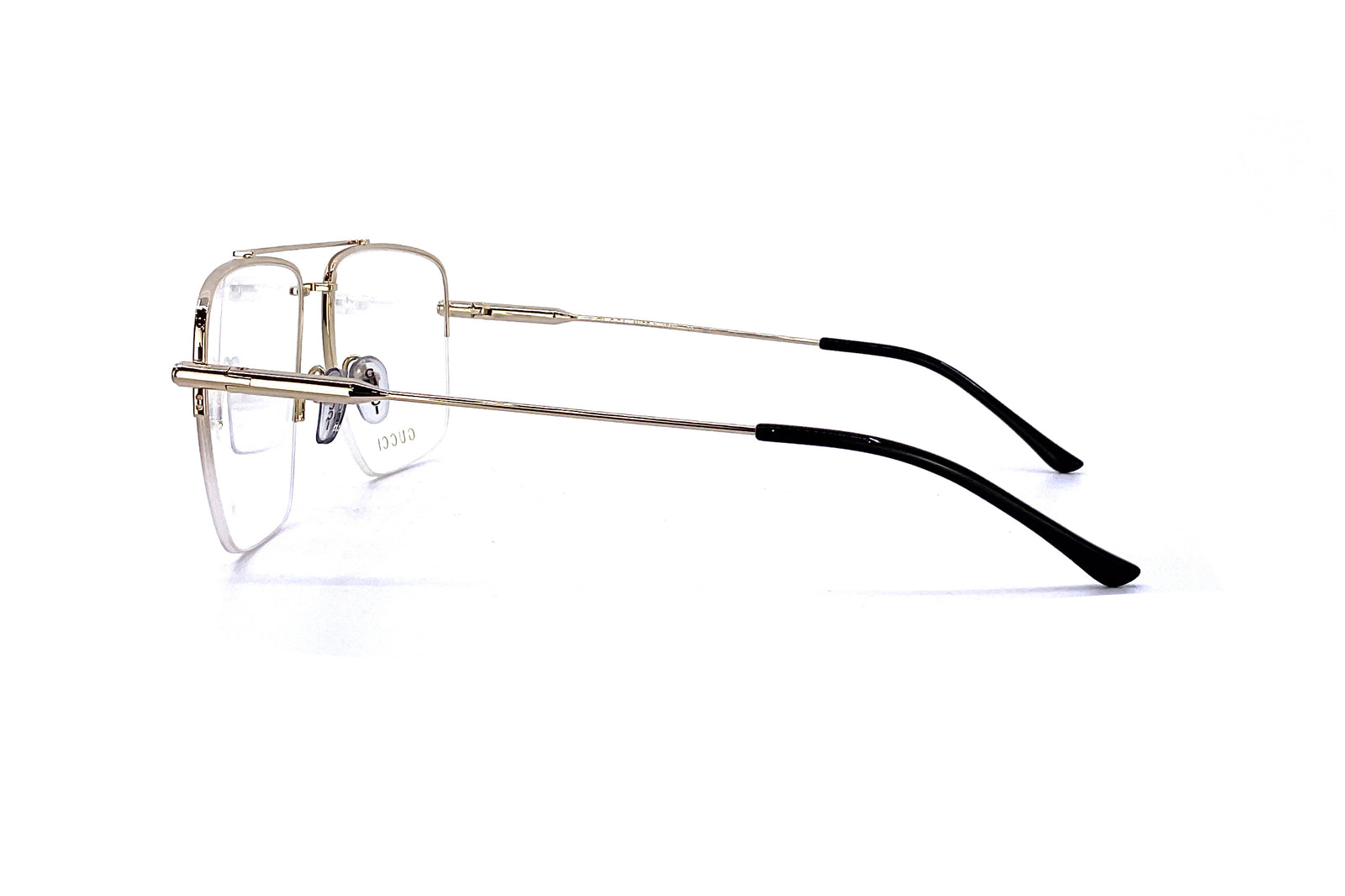 NEW Gucci GG1415O Silver Aviator Half Rim Metal Eyeglasses Gucci NEW Gucci GG1415O Silver Aviator Half Rim Metal  main image 3
