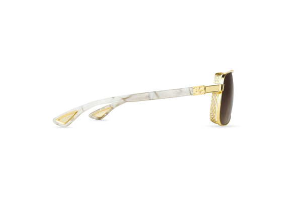BUGATTI - 100 (24K Yellow Gold/White Pearl Acetate | Brown Gradient)